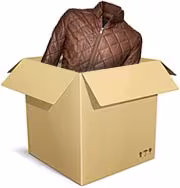 box with leather jacket